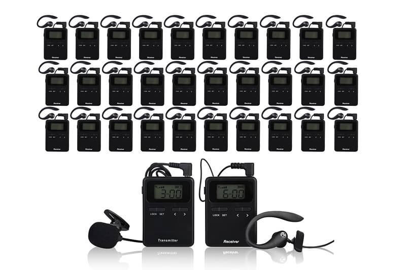 Wireless audio tour guide package_2 pc transmitter_30 pc rec